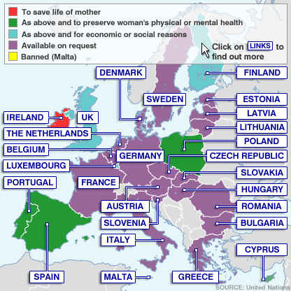 Reglementarile privind avortul in tarile Uniunii Europene